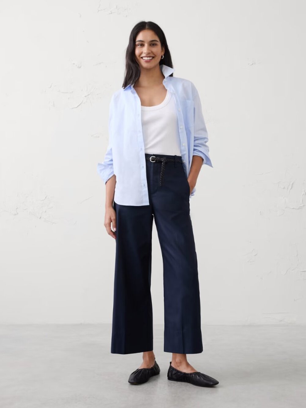 Banana Republic Factory High Rise Wide Leg Cropped Pants